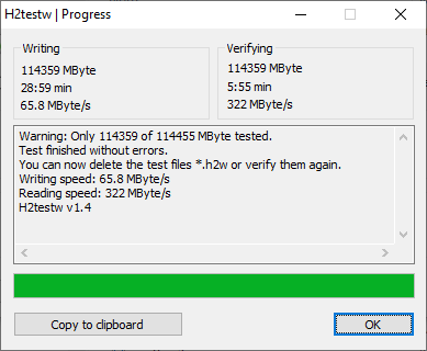 Test KingSpec SSD avec H2tesw